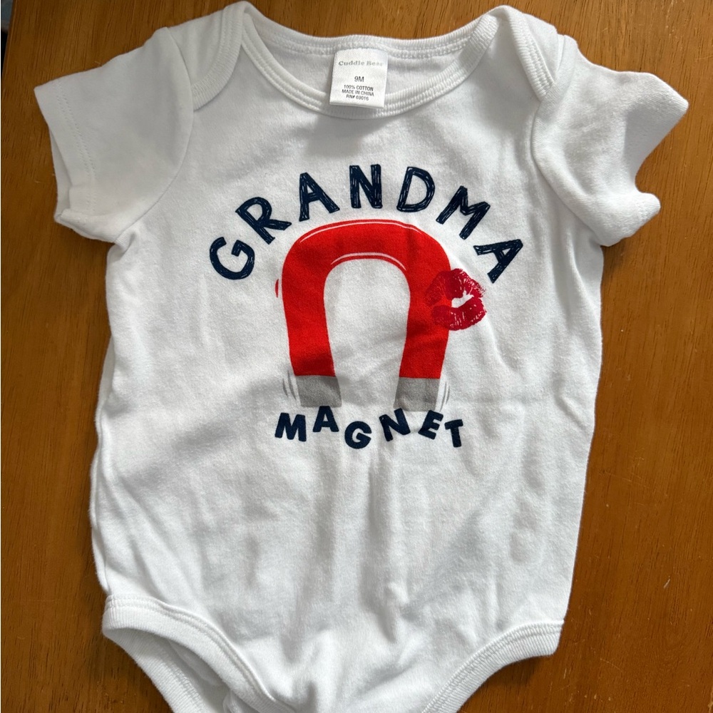 New Without Tags, Baby’s Size 9 Months Onesie Grandma Magnet